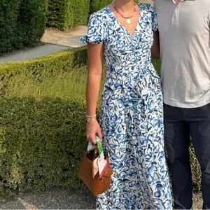 Blue and White Floral Dress